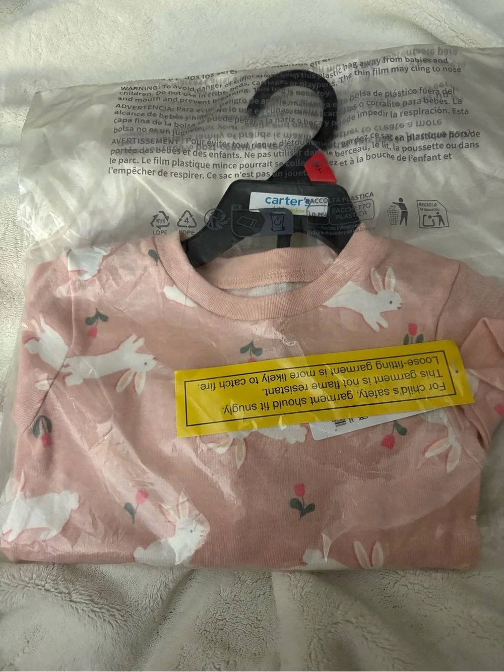 Carter's Pink Bunny Print Short-Sleeve Pajama Set